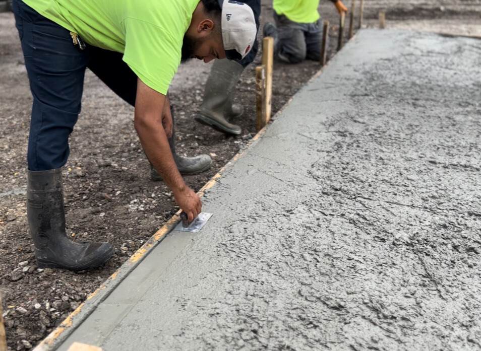 Leveling and installation are some of the many concrete services offered.